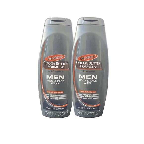 Lot of 2 Palmer's Men Cocoa Butter Formula BODY & FACE WASH 13.5 oz